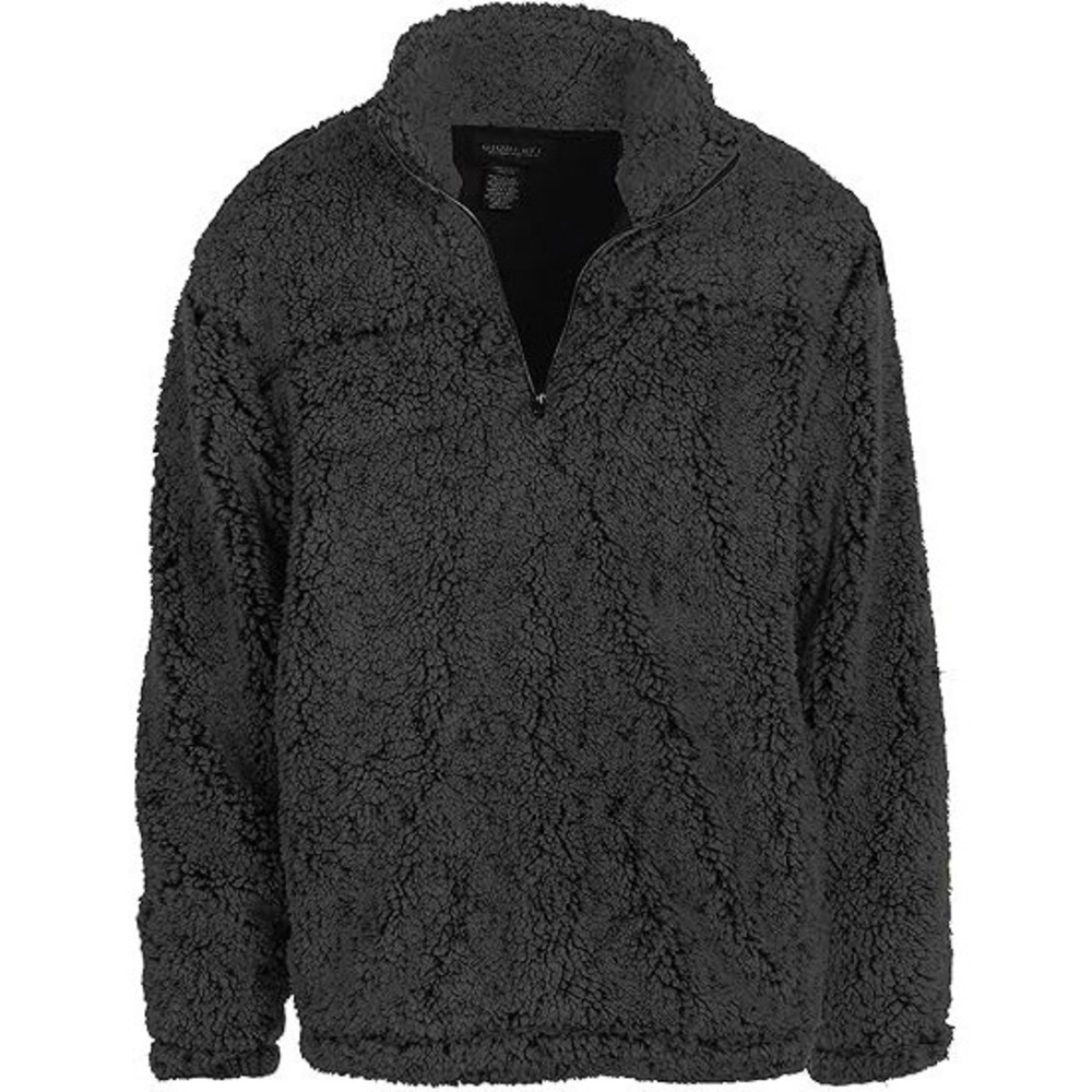 Women's Super Soft Sherpa 1/4 Zip Pullover Sweater Charcoal (XL)‎